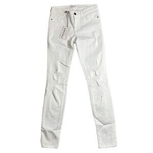 Frame Denim Le Skinny De Jeanne Ripped‎ Jeans In Blanc Jefferson Size 27